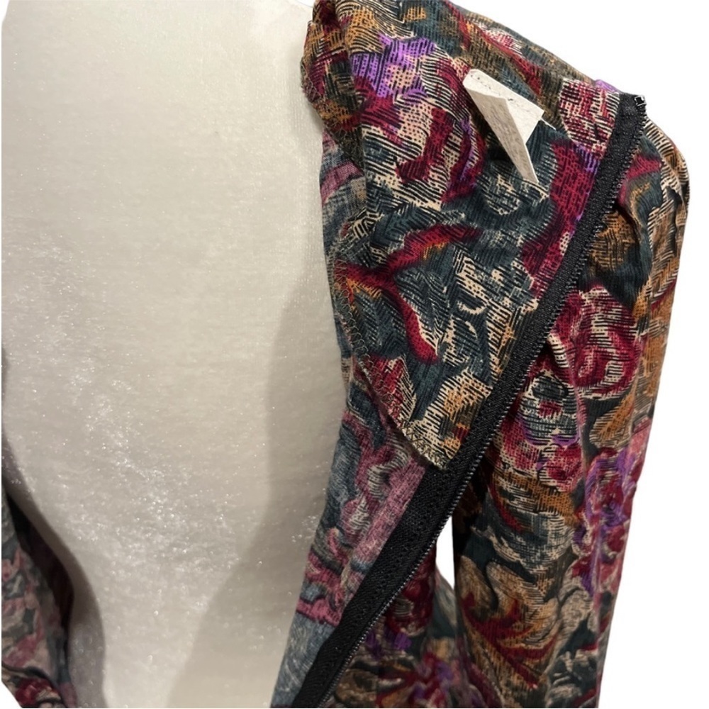 VTG 80s Dark Floral Peplum Dress Avant Garde Power Silhouette Editorial Goth 6 - Picture 6 of 11